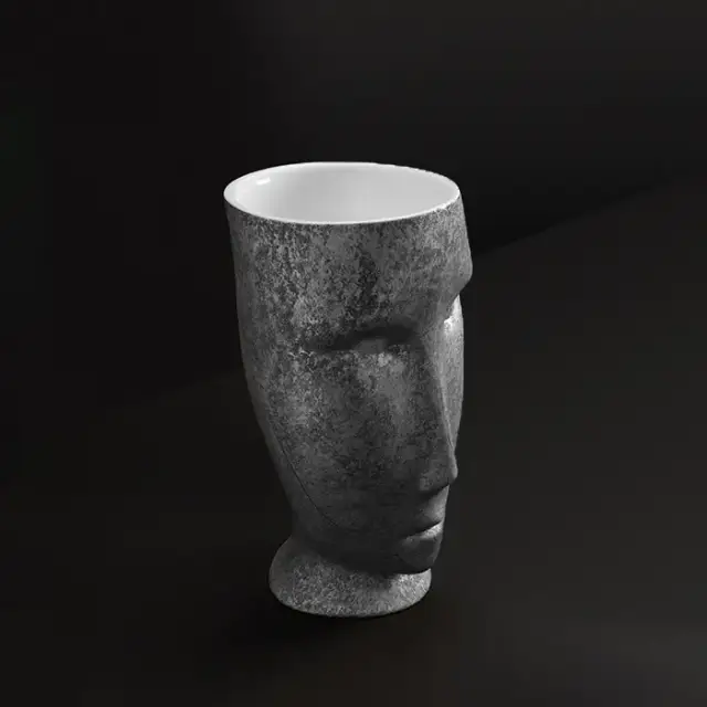 Kerasan Artwork Раковина 45x51x94.5 см, без отв., свободностоящая &quot;MOLOCO&quot;, слив в стену, цвет: белый/античная платина