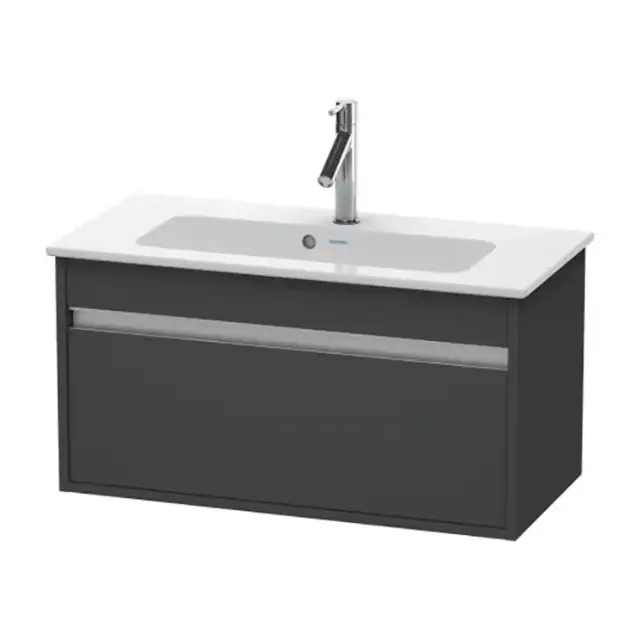 Duravit Ketho Тумба подвесная, 80x38.5х41, с раковиной, 1 выдв. ящик, цвет: графит матовый