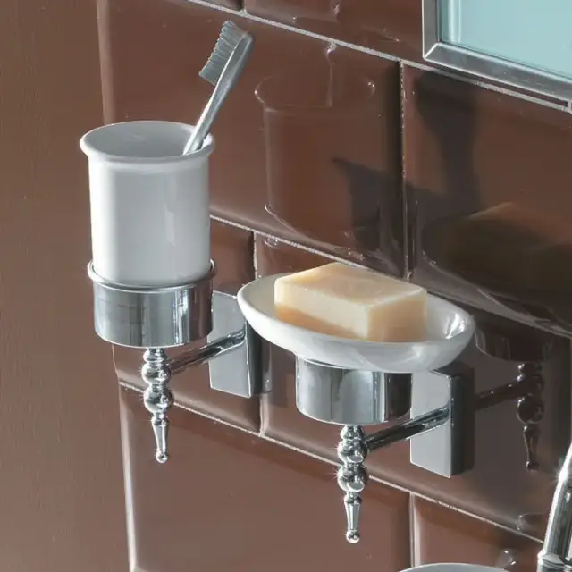 Globo Paestum Стакан 8x20см керамический, подвесной, цвет: хром