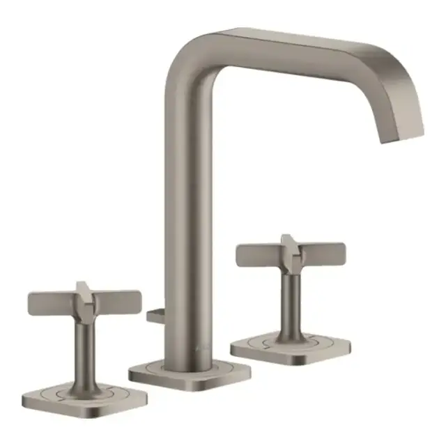 Axor Citterio E Смеситель для раковины, на 3 отв., с донным клапаном, цвет: сталь