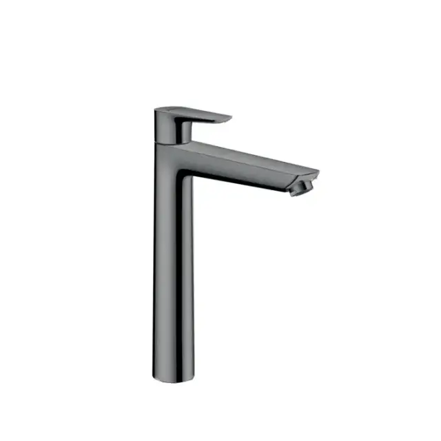 Hansgrohe Talis E Смеситель для раковины 240, на 1 отв, с донным клапаном, излив 183мм, цвет: шлифованный черный хром