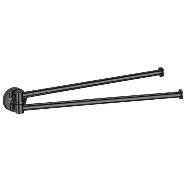 Colombo Plus Полотенцедержатель 34.5см, двойной, цвет: PVD графит полированный