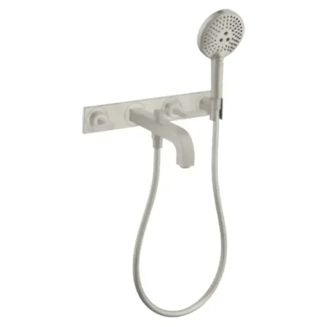 Axor Citterio Смеситель для ванны, встраиваемый, с ручным душем, ручка: рычаг, панель, цвет: сталь