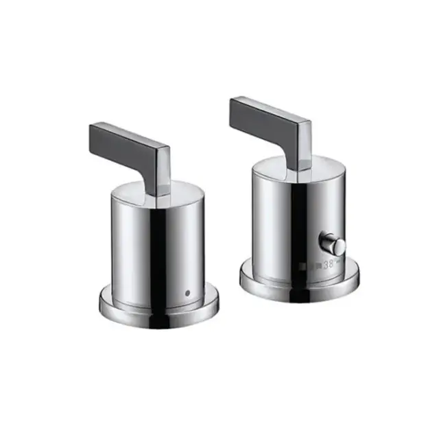 Axor Citterio, Термостат на край ванны, на 2 отверстия, с рычаговыми рукоятками, внешняя часть, цвет: хром