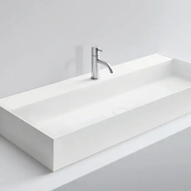 NOORTH milldue edition Раковина 108.4х47.2х12 см, 2 отв.,  двойная, накладная, цвет: белый