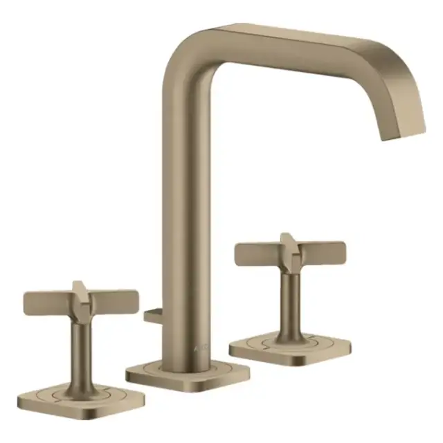 Axor Citterio E Смеситель для раковины, на 3 отв., с донным клапаном, цвет: шлифованный никель