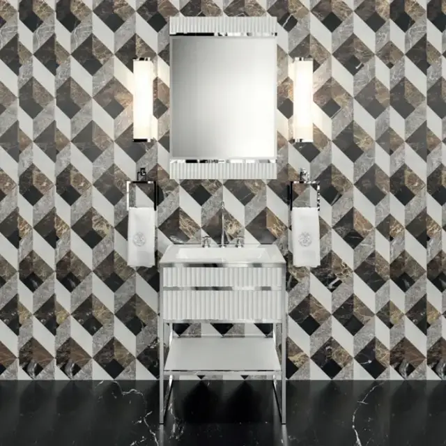 Oasis Academy Композиция №22 Комплект мебели напольный, 66х53хh200см, цвет: glossy Bianco/ribbed decoration/хром