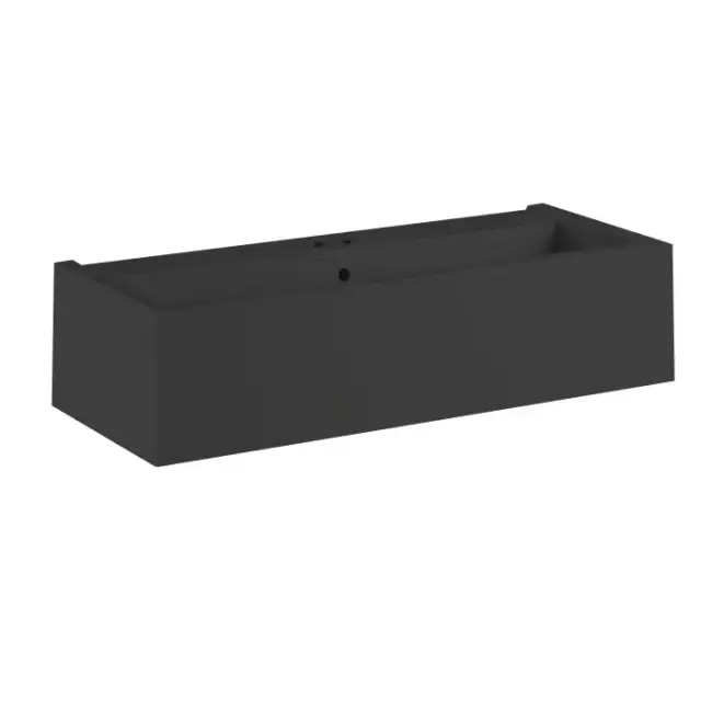 Kerasan Kanaal Раковина подвесная 120х40см., с 2 отв., цвет: Matt Black