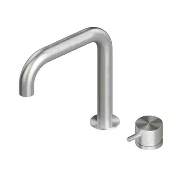 QuadroDesign Source Смеситель для раковины, на 2 отв., цвет: brushed stainless steel