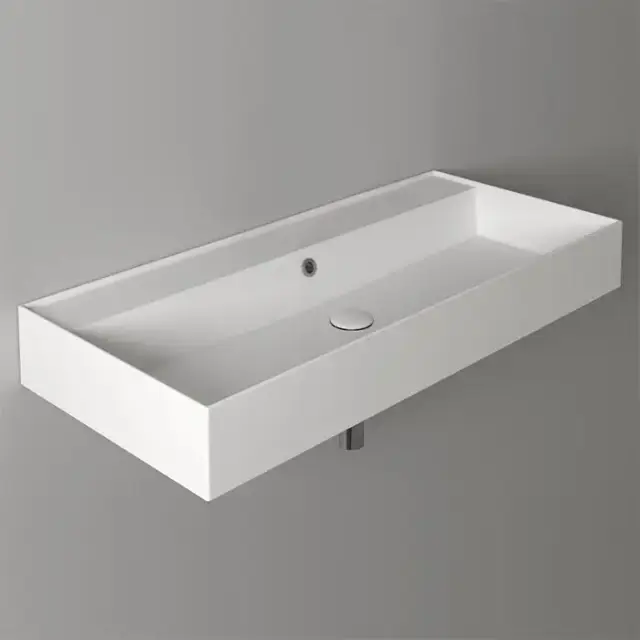 Simas Agile Раковина подвесная 101х46 см, ,c переливом, без отв под смеситель, цвет: белый