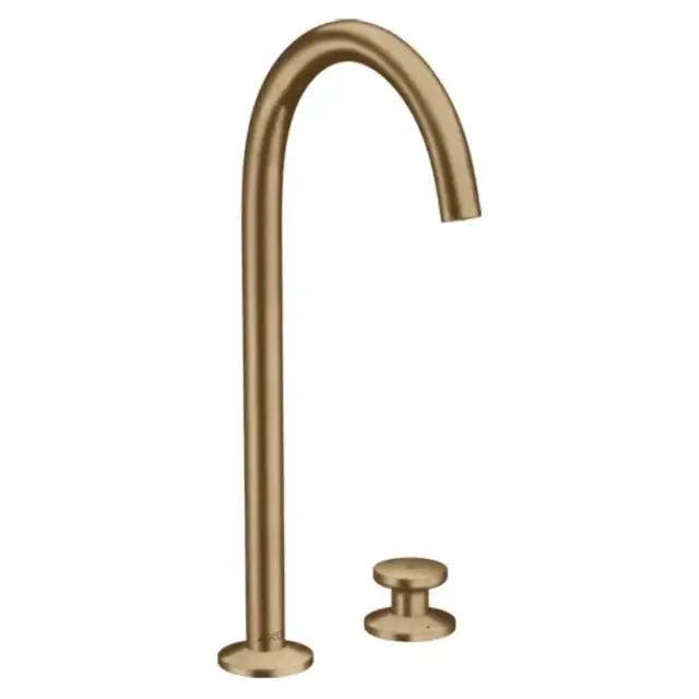 Axor One Смеситель для раковины Sel 260, на 2 отв., высокий, с донным клапаном Push-Open, цвет: шлифованная бронза