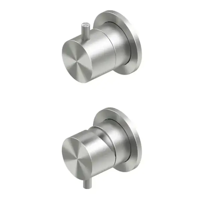 QuadroDesign Source Смеситель для душа, встраиваемый, с переключателем на 2 потребителя, цвет: brushed stainless steel