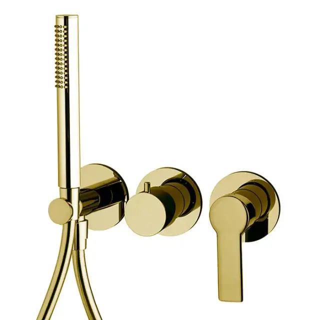 Fima Carlo Frattini Mast Смеситель для душа, встраиваемый, на 2 источника с ручным душем, цвет: золото