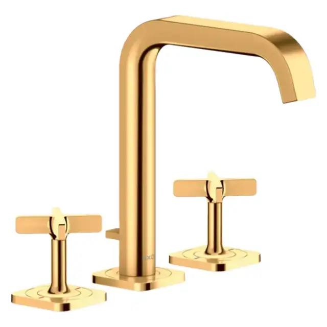 Axor Citterio E Смеситель для раковины, на 3 отв., с донным клапаном, цвет: полированное золото