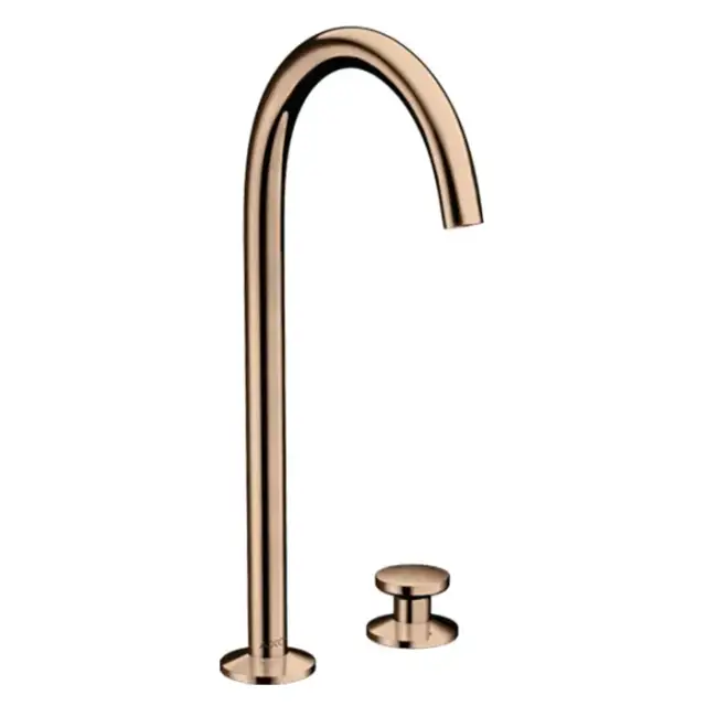 Axor One Смеситель для раковины Sel 260, на 2 отв., высокий, с донным клапаном Push-Open, цвет: полированное красное золото