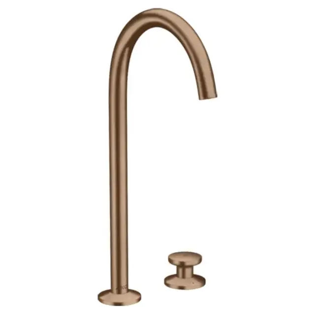 Axor One Смеситель для раковины Sel 260, на 2 отв., высокий, с донным клапаном Push-Open, цвет: шлифованное красное золото