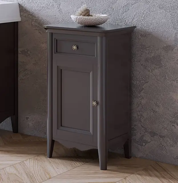 TW Veronica, Тумба 50.2/45x40/37.4xh86.7см, 1 распашная дверка 1 выдвижной ящик, доводчики Blum (петли слева-SX), напольная, цвет: Gridgio, ручки: Riflesso