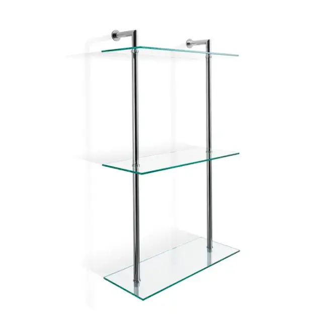 Decor Walther DW 016 Полочка 40x16x65см, 3 стеклянных яруса, подвесной, цвет: хром