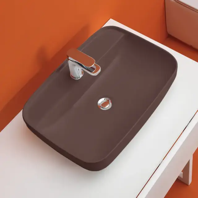 Kerasan Tribeca Раковина 60х43 см, 1 отв., накладная, цвет: Borgogna matt