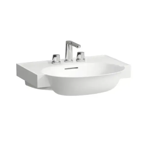 Laufen New Classic Раковина накладная 60х48х7.5см, с 3 отв., с переливом, цвет: белый матовый