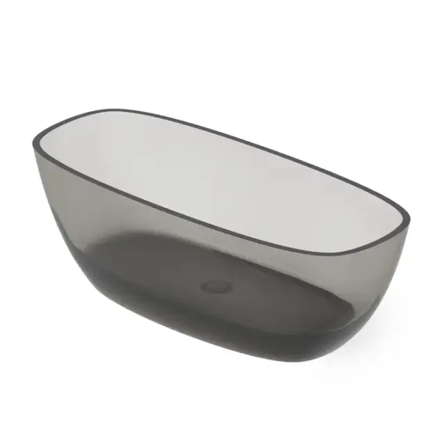 Dea Design Soul Ванна 170х72х56см., отдельностоящая, Glasstech, прозрачная смола, цвет: Smoky Black R4