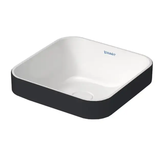 Duravit Happy D.2 Plus Раковина 40х40см, без отв., цвет: Anthracite matt/белый