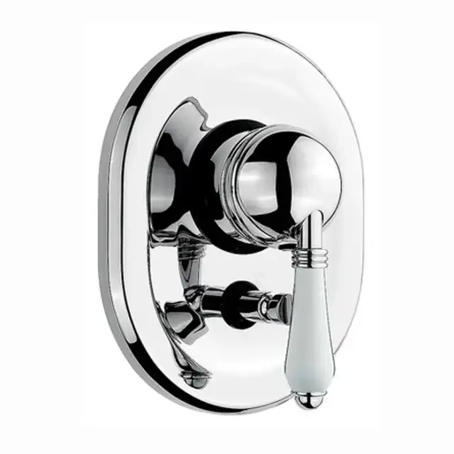 Nicolazzi P.m. Blanc Встраиваемый смеситель для душа с переключением, 2 источника, ручки белая керамика, цвет: хром