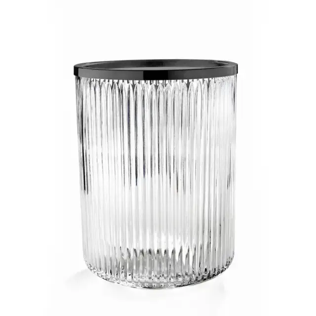 3SC Elegance Урна 20хh28х20 см, цвет: прозрачный хрусталь/никель черный матовый