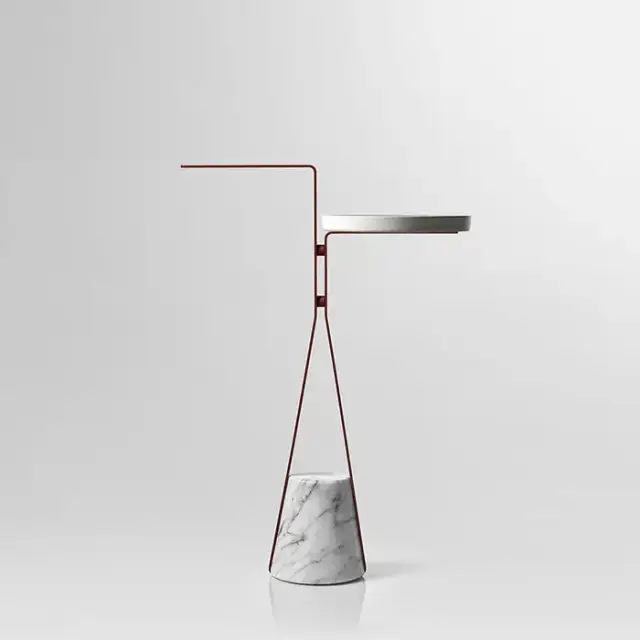 Antonio Lupi Halo Полотенцедержатель напольный 46х24х64см., база из мрамора Carrara satinato, столешн белая из Flumood, структ Veneziano goffrato