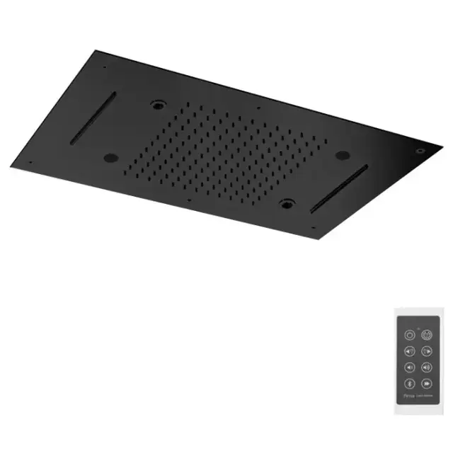 Fima Carlo Frattini Soffioni Верхний душ 70х40см., потолочный, Harmonia c LED подсветкой для хромотерапии, цвет: черный матовый