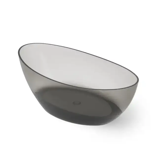 Dea Design Elegant Ванна 160x80x55см., отдельностоящая, Glasstech, прозрачная смола, цвет: Smoky Black R4