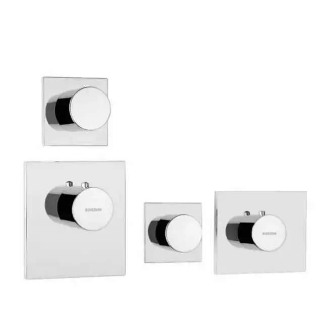 Bossini Oki Термостат для душа, встраиваемый, с девиаторм/запорным вентилем на 1 или 2 выхода, уст-ка верт/гор., цвет: хром