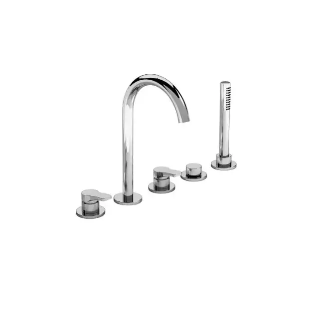 Fantini AL/23 Смеситель для ванны, набортный, 5 отв., излив: 160 мм, цвет: хром