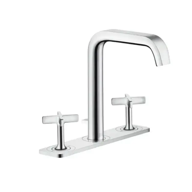 Axor Citterio E, Смеситель для раковины 170, на 3отверстия, с панелью и сливнымгарнитуром, цвет: хром