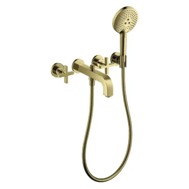 Axor Citterio Смеситель для ванны, встраиваемый, с ручным душем, цвет: полированное золото