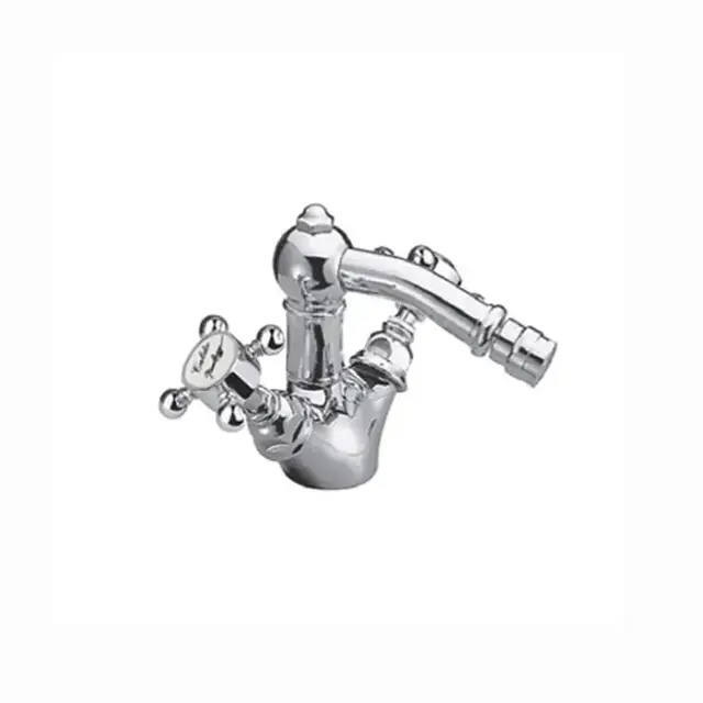 Nicolazzi Half Dome Смеситель для биде с 2мя ручками, на 1 отв., с донным клапаном, излив 127мм, цвет: хром