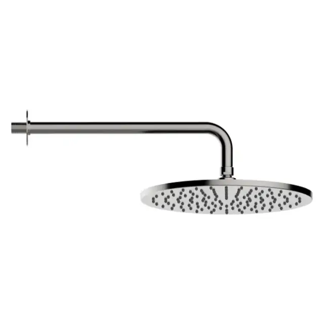 Bossini Nobu Душевая лейка из нерж. стали Ø 280 mm самоочищающаяся на шарнире на 1/2&quot; F и держатель из нержавеющей стали, цвет: нержавеющая сталь