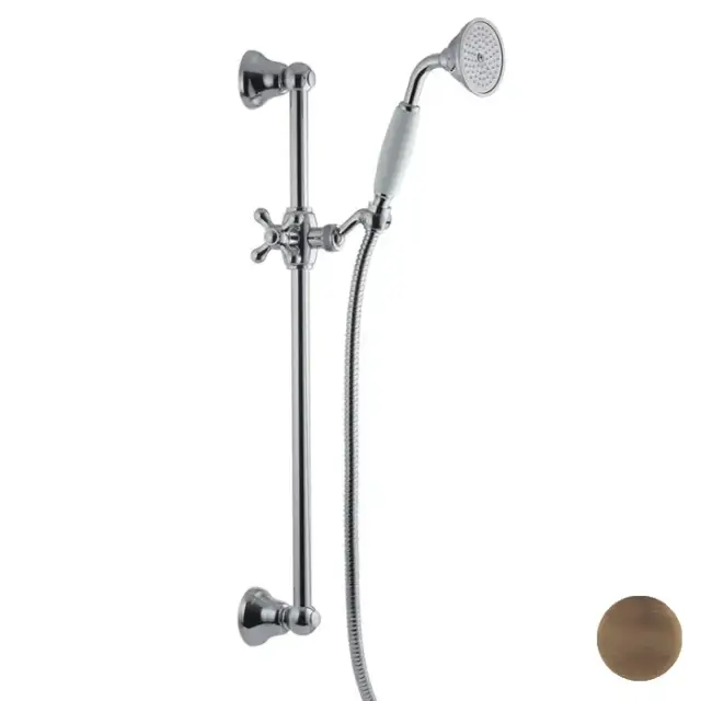 Carlo Frattini Herend Душевой гарнитур, в комплекте: стойка, шланг 1500мм., держатель для  лейки, лейка, цвет: бронза