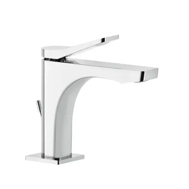 Gessi Rilievo Смеситель для раковины на 1 отв. с донным клапаном h=153мм, излив 126мм , цвет: хром