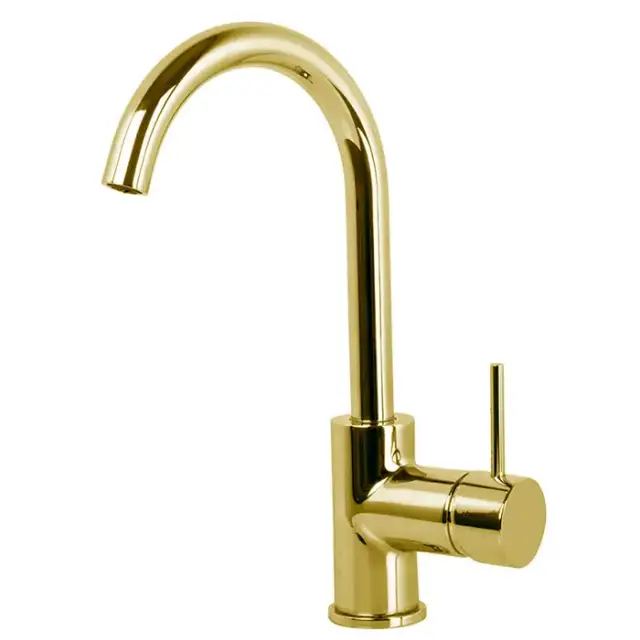 Fima Carlo Frattini Spillo Up Смеситель для раковины, на 1 отв., с донным клапаном, цвет: золото