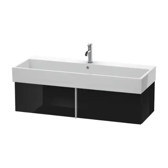 Duravit VA Тумба подвесная, 118.4x43.1х29.8см., с раковиной и 1 выдв. ящиком, цвет: черный глянцевый
