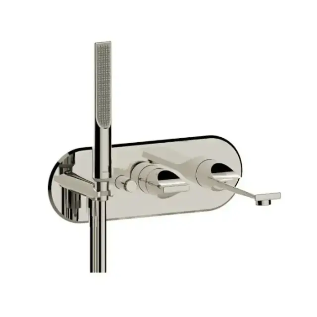 Bossini Apice Смеситель для ванны, встраиваемый, с ручным душем Slim и шлангом 150см., цвет: брашированный никель