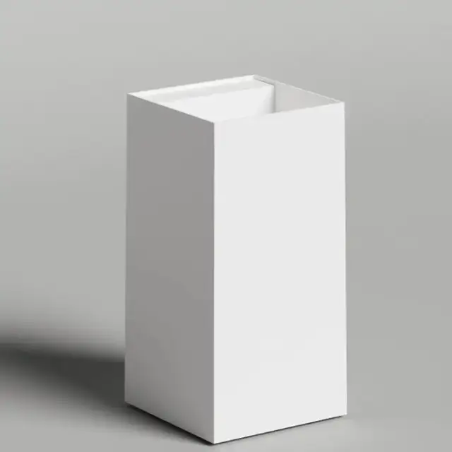 Salini Armonia Square Top Раковина напольная 45х45х90см, слив в пол, выпуск D 503, сифон, декоративная накл. , мат-л: S-Sence, цвет: белый глянцевый