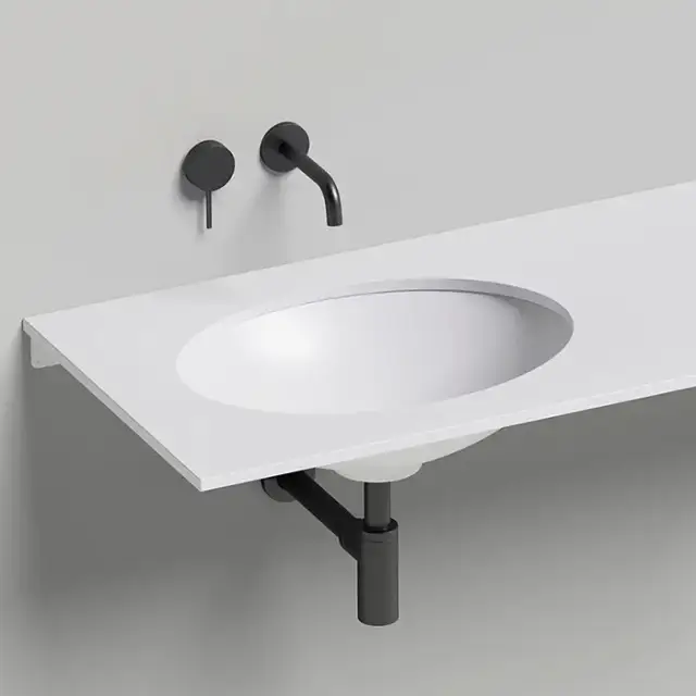 Salini Marea 11 Раковина врезная снизу 55х40х13.5см., без отв., без перелива, мат-л: S-Sense, цвет: белый