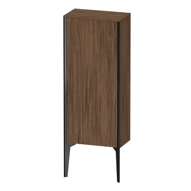 Duravit XViu Шкаф подвесной 40x24x89см, с 1 дверью, 2 стеклянными полками (петли слева), цвет: walnut dark/черный матовый