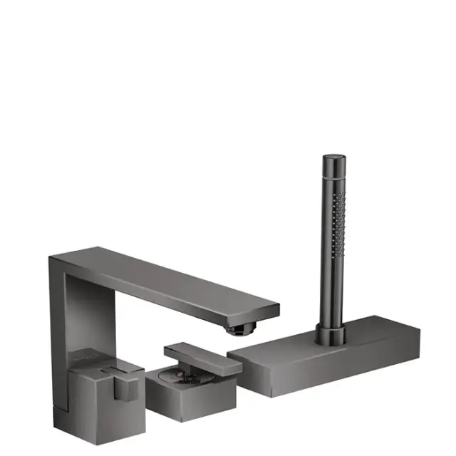 Axor Edge Смеситель на борт ванны, на 3 отв., с ручным душем, излив 210мм, цвет: черный