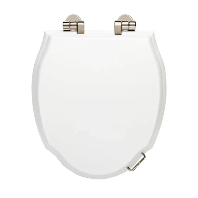 Devon&Devon Westminster Сиденье для унитаза из мдф, микролифт, цвет: белый лакированный/никель блестящий