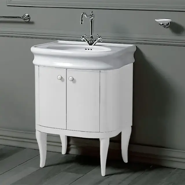 SIMAS Lante Комплект мебели, тумба с двумя дверцами, раковиной, 70см, зеркалом, напольный, цвет: белый