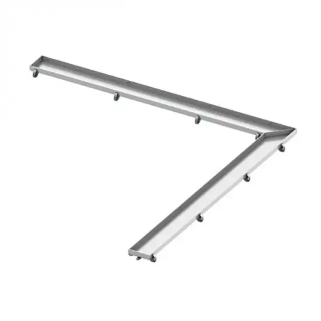 TECE Решетка угловая &quot;plate&quot; , 1200x1200 мм ,нержавеющая сталь, полированная