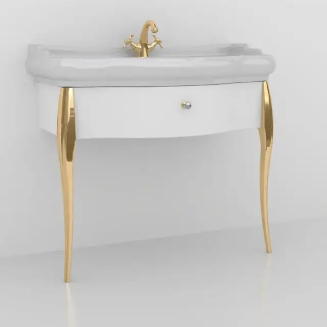 Kerasan Retro Комплект мебели 100см, подвесной, цвет: белый / золото